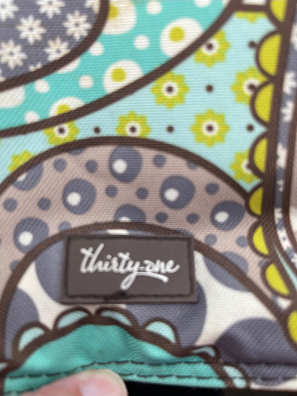 Thirty-one Paisley Cooler Bag in Teal, Brown & Lime Monogrammed w/L - Picture 2 of 5